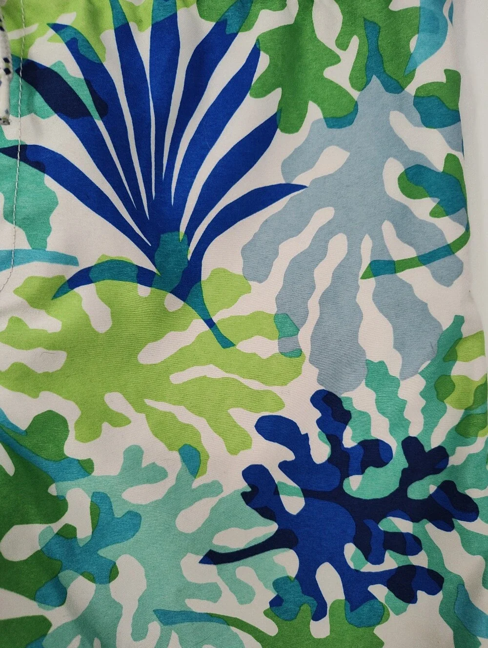 Lands' End Boys Blue & Green Tropical Swim Trunks Size Large, 14-16